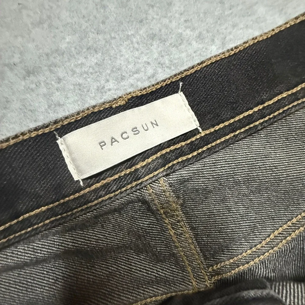 PacSun Ryder Ultra Baggy Jeans Mens 34x32 Faded Black Wide Leg Skater Grunge NWT